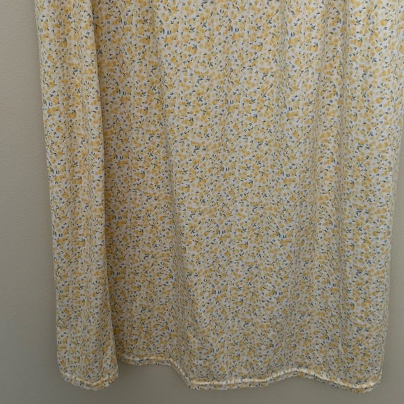 LAURA ASHLEY  YELLOW Calico DITSY SHORT Slv trad wife soft Night Gown SIZE Lg - Picture 3 of 10